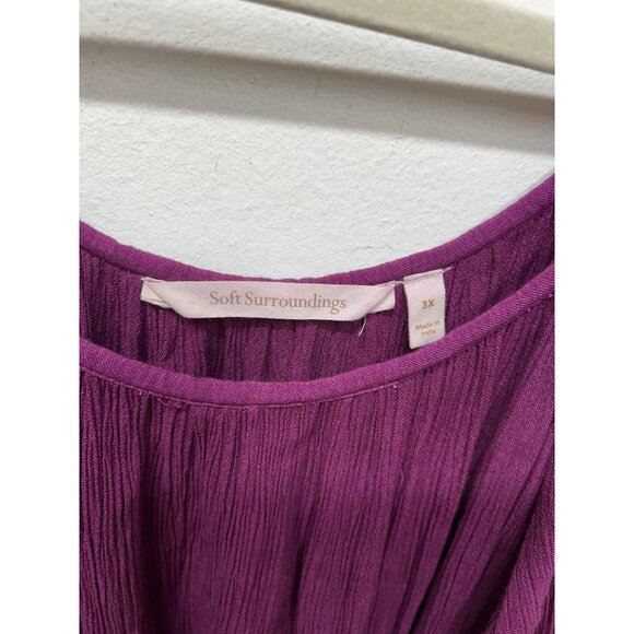 Soft Surroundings 3X Purple & White Tie-Dye Cold Shoulder Top plus size - Picture 5 of 8